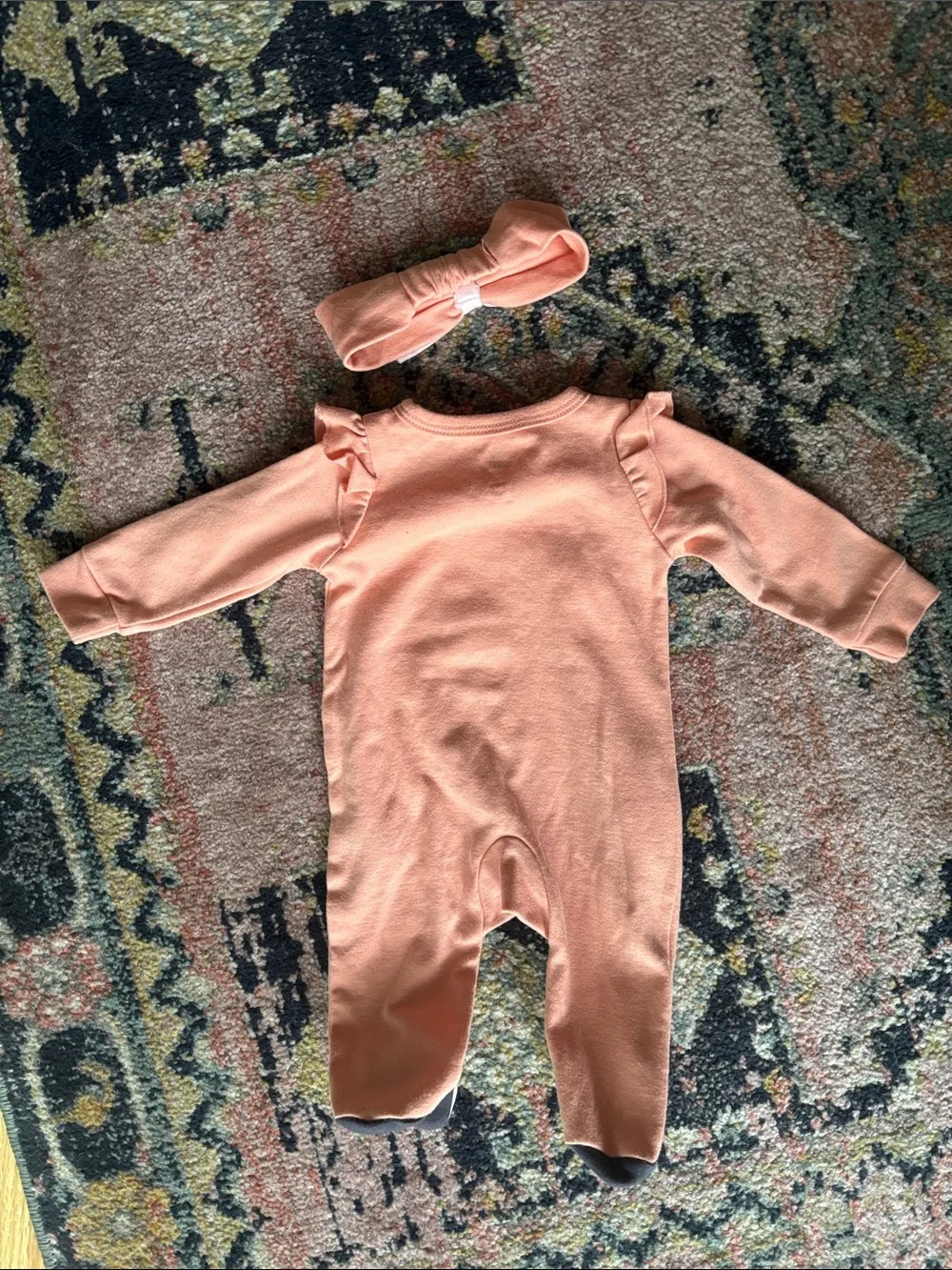Disney Baby Minnie Mouse Sleeper Onesie Long Sleeve Baby Girl Girls 3M Bow